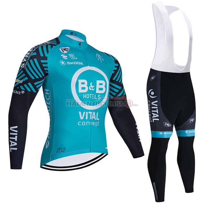 Abbigliamento Ciclismo Vital Concept-BB Hotels Manica Lunga 2021 Azzurro